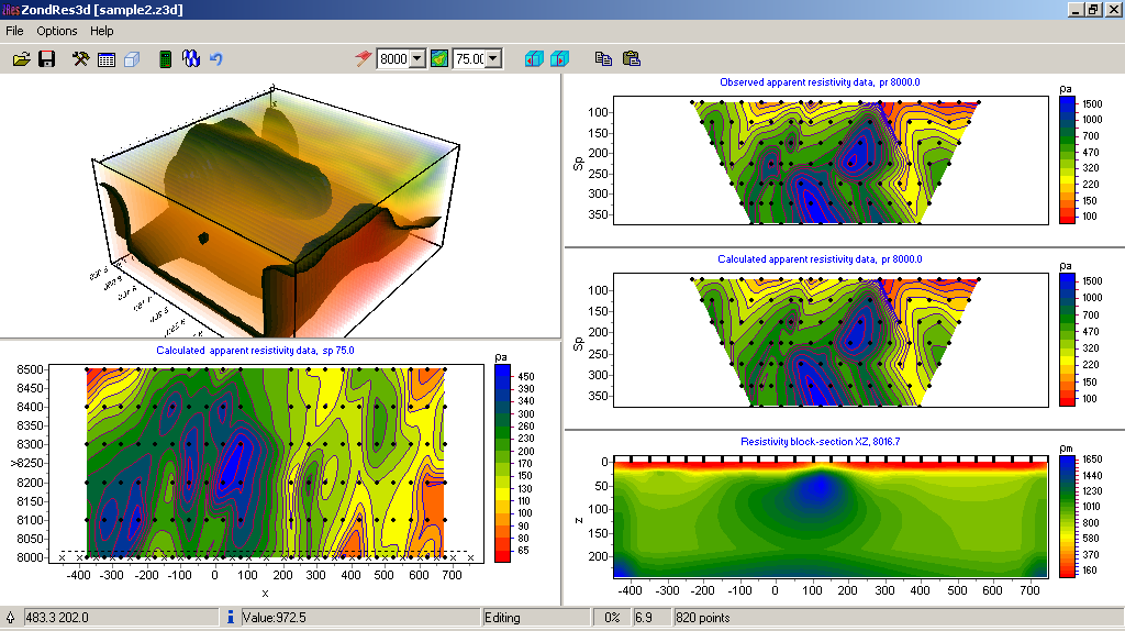 Software ZONDRES3DSoftware ZondRes3D para interpretación de tomografía eléctrica 3DSoftware ZONDRES3D